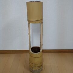 花器　竹製　銅筒　高さ68.5cm×外径15cm