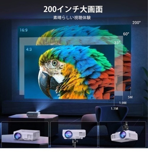 その他 新品未開封！小型 プロジェクター ホームプロジェクター 8000LM 