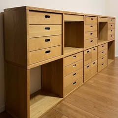 無印良品 スタッキングシェルフ オーク材 5段×2列 木製棚家具 スタッキングシェルフセット・5段×2列・オーク材 | 無印良品