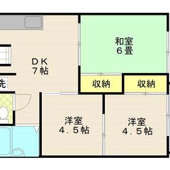 ペット可３ＤＫ♪犬・猫どちらでも（＾＾）初期費用は５万円♪敷地内...