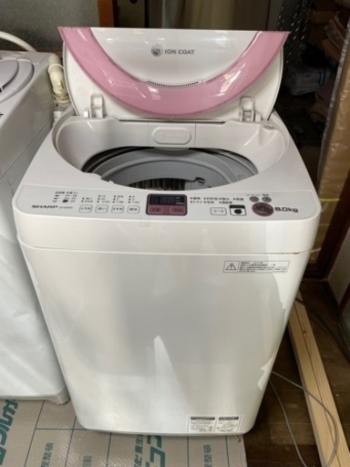 ★美品★SHARP 洗濯機 6.0kg ES-GE60N-P Ag+イオンコート