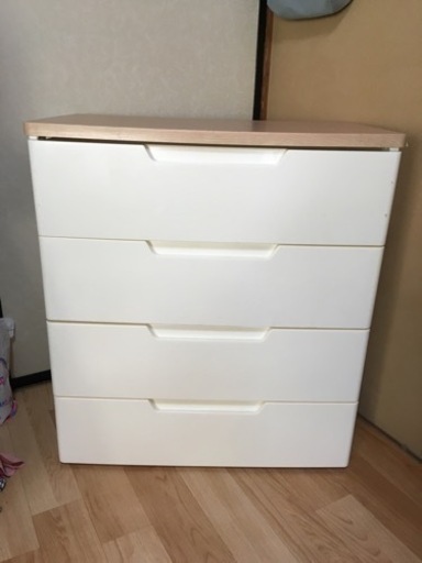4段衣装ケース 白