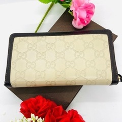 GUCCI グッチ 長財布 スーキー ブラック ホワイト レディース レザー