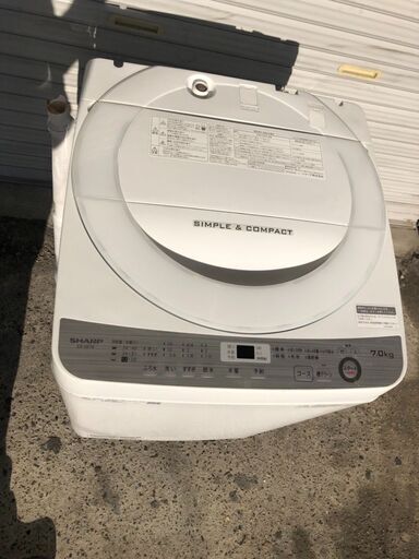 SHARP ES-GE7B-W　7.0ｋｇ　洗濯機　2018年製 です。美品！（）