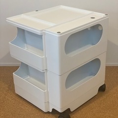 【美品】ボビーワゴン 2段2トレイ ホワイト