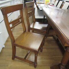 R406スペイン製 天然木 ダイニング5点セット、幅160cm 高さ78cm