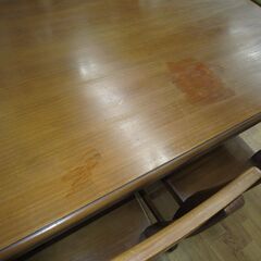 R406スペイン製 天然木 ダイニング5点セット、幅160cm 高さ78cm