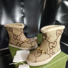 新品 未使用 /GUCCI/ジャンボGG アンクルブーツ 35 ホースビット付き