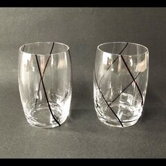 e1052 グラス 2客 ガラスコップ 昭和レトロ
