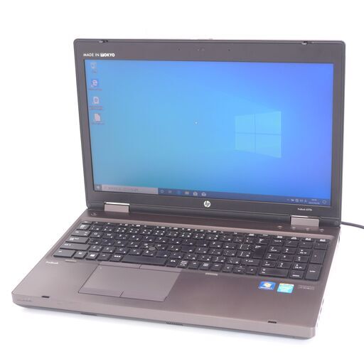 中古良品 15インチ 日本製 ノートパソコン hp 6570b 茶色 Celeron 4GB DVD-ROM テンキー付 Windows10 Office 初心者向け 即使用可