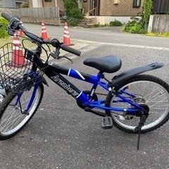 中古　子供自転車　20型　ブルー　ギア付き