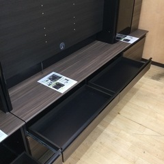 5/7【遂に入荷!モデルルーム展示品!最高級家具!】定価424,000円 松田家具 クラウン ダウンライト付きリビング ボード 3点セット バラ売り可能 テレビボード TVボード 壁掛け対応 クラウンガラス戸　左　ブラック　