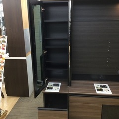 5/7【遂に入荷!モデルルーム展示品!最高級家具!】定価424,000円 松田家具 クラウン ダウンライト付きリビング ボード 3点セット バラ売り可能 テレビボード TVボード 壁掛け対応 クラウンガラス戸　左　ブラック　
