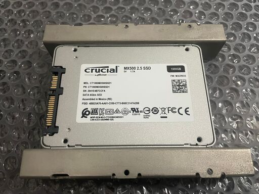 中央区 SSD Crucial 1TB MX500 3.5インチ変換ブラケット付き 1TB HDDおまけ