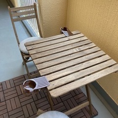 受付終了　IKEA ガーデンテーブルセット タイル