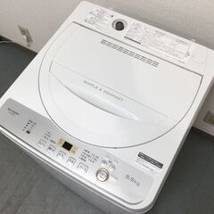 （5/21受渡済）JT3120【SHARP/シャープ 5.5㎏洗濯機】美品 2019年製 ES-GE5C-W 家電 洗濯 全自動洗濯機 簡易乾燥機能付