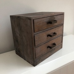 アンティーク　古い木箱　整理箱