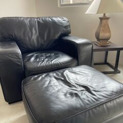 アメリカ家具（Robinson Furniture）、本革ソファー＆オットマン
