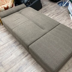 売約済】ニトリ ソファベッド タキノウ4 ダークブラウン 引き出し付き 