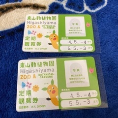 【ネット決済・配送可】東山動植物園　年間パスポート