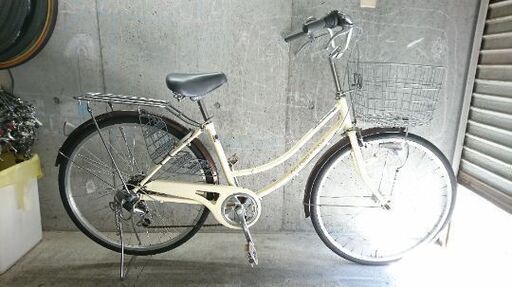 自転車中古 COLORFUDAYS 外装6段変速 オートライト カゴリアキャリア鍵付き タイヤ26インチ
