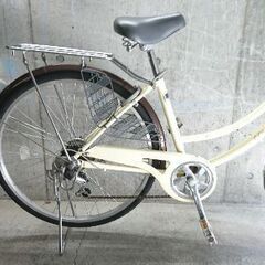 自転車中古 COLORFUDAYS 外装6段変速 オートライト カゴリアキャリア鍵 