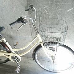 自転車中古 COLORFUDAYS 外装6段変速 オートライト カゴリアキャリア鍵 
