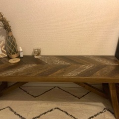 WTW CHEVRON ANTIQUE TABLE