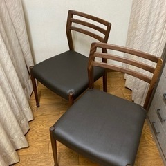 お値下げ　ウォールナット　ダイニングチェア　二脚　美品