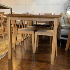 6/7 値下げ⭐️タモ材⭐️無印良品 ダイニング5点セット 廃盤 天然木 MUJI