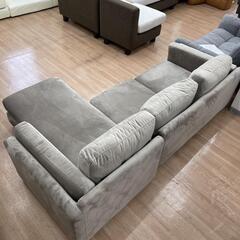 【展示品・未使用品❗】ソファ カウチソファ ベルベット調 定価約84990円💳自社配送時🌟代引き可💳※現金、クレジット、スマホ決済対応※【送料に設置込】