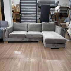 【展示品・未使用品❗】ソファ カウチソファ ベルベット調 定価約84990円💳自社配送時🌟代引き可💳※現金、クレジット、スマホ決済対応※【送料に設置込】