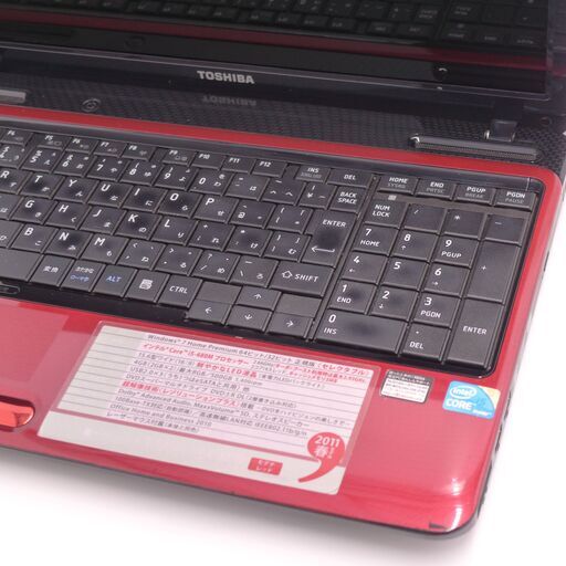 良品 新品高速SSD 15インチ 赤色 ノートパソコン 東芝 T350/46BR Core