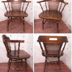 ③ET2877番定価16万円‼️■美品■飛騨産業■キツツキ■ナラ材■ウィンザーチェア4脚セット■