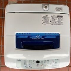 【値下げしました】4.2kg  洗濯機　ハイアール　 動作確認済み 掃除済み 19年製 JM-K 42M 