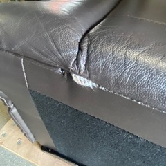 激安!! ニトリ 電動リクライニングソファ ３人掛け レザー製