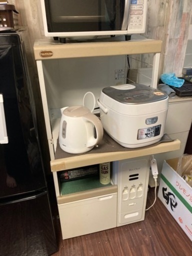 急ぎ米びつ付き料理家電ラック