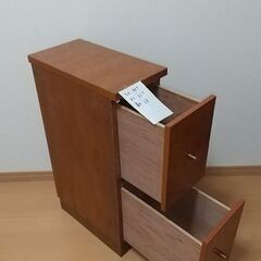 木製　整理BOX　引き出し　たて２段