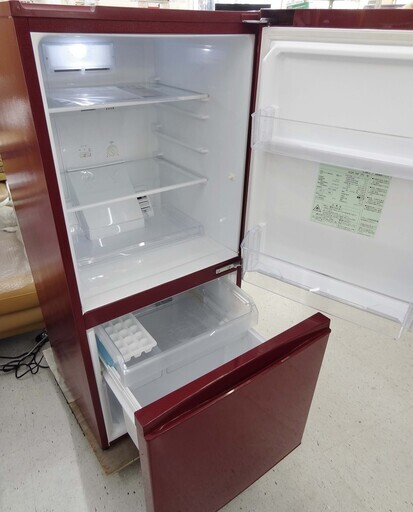 【恵庭】AQUA　ノンフロン冷凍冷蔵庫　AQR-16F　2017年製　157L　右開き　レッド　中古品　PayPay支払いOK！