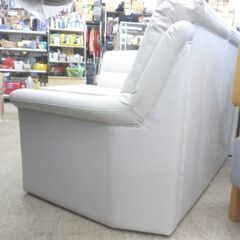 『値下げ』コーナーソファ 幅220×210 合皮 白 4～5人掛け 4点セット L字 分割 シンプル  ホワイト カウチ ソファー 札幌 西野店