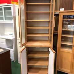 愛品館八千代店】2枚扉食器棚 木目②