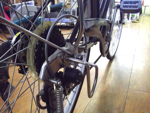 WISLEY Style シティサイクル 6段変速 27インチ 自転車 ブラック カゴ破損有り チャリ ママチャリ 札幌市 厚別区
