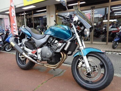 NO.4270　ホーネット２５０（ＨＯＲＮＥＴ）　水冷４サイクル１６バルブ４気筒２５０ｃｃ　ＷＲ’Ｓマフラー　ライトバイザー　メタリックグリーン　☆彡