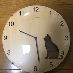 時計　掛時計　猫
