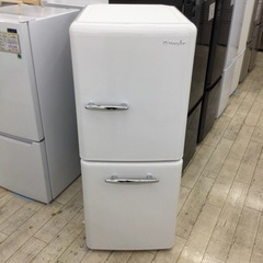 2020年製 アイボリーカラー レトロ調家電2点セット 冷蔵庫81L/電子 