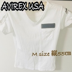 AVIREX USA Tシャツ　レディース ファティーグVネック...