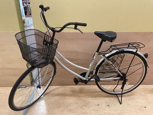 自転車  シティサイクル  シルバー  26インチ