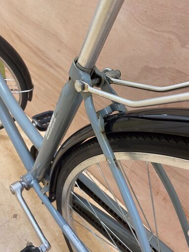 自転車  シティサイクル  グレー  27インチ  オートライト