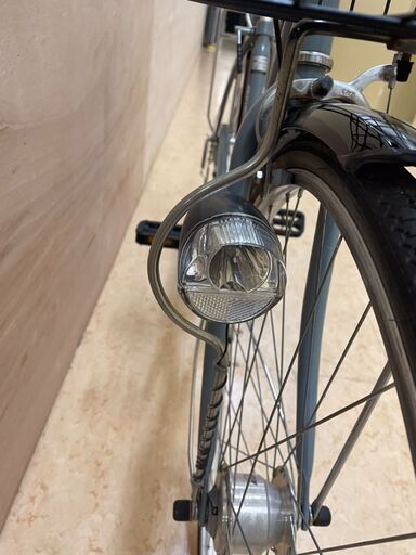 自転車  シティサイクル  グレー  27インチ  オートライト