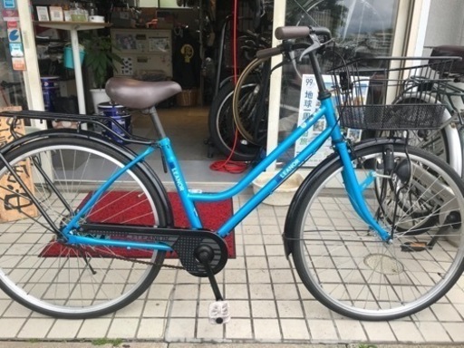 26インチ 6段切替 自転車 鍵 荷台付き シティサイクル アサヒ